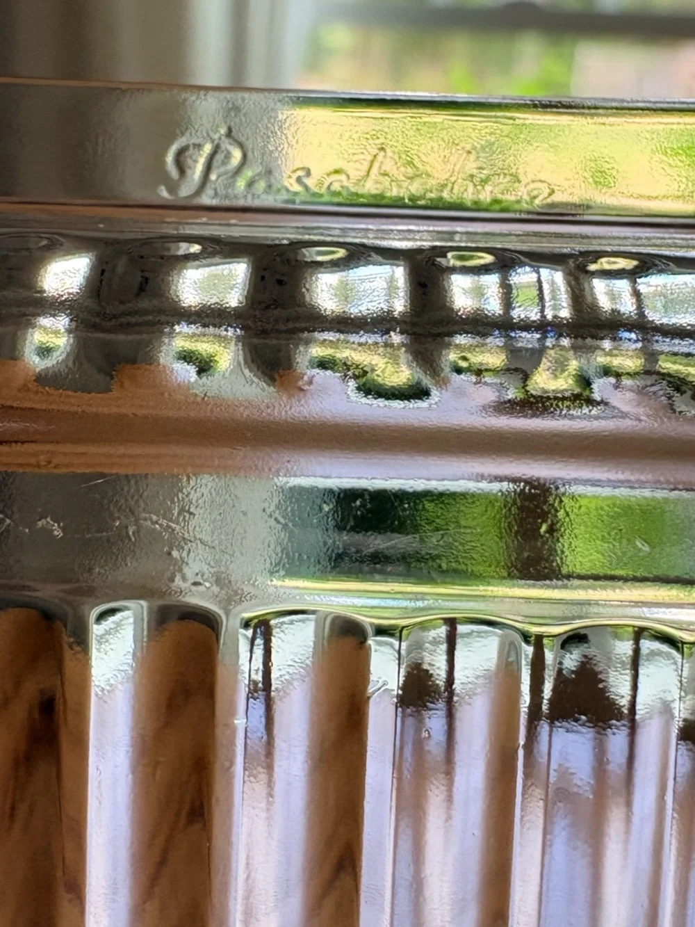 Vintage Pasabache Glass Dish with Lid Refrigerator Container Ribbed Clear